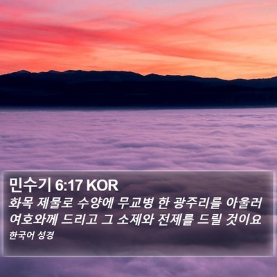 민수기 6:17 KOR Bible Verse Image