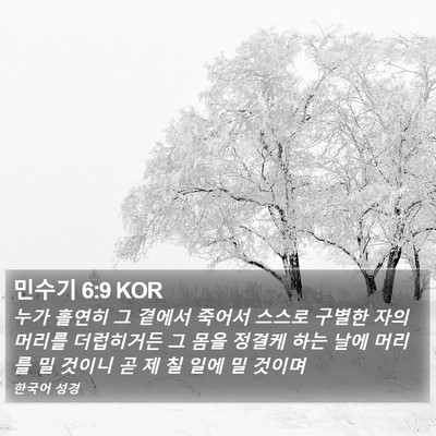 민수기 6:9 KOR Bible Verse Image