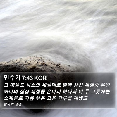민수기 7:43 KOR Bible Verse Image