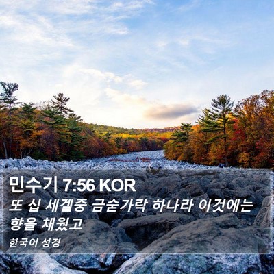 민수기 7:56 KOR Bible Verse Image