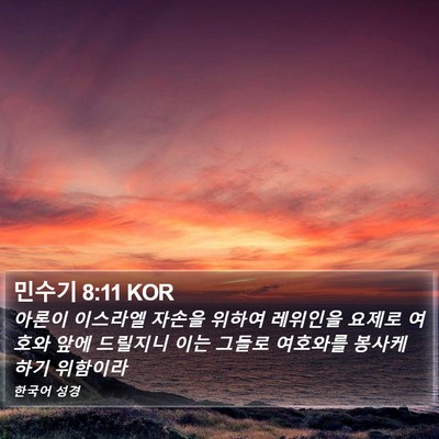 민수기 8:11 KOR Bible Verse Image