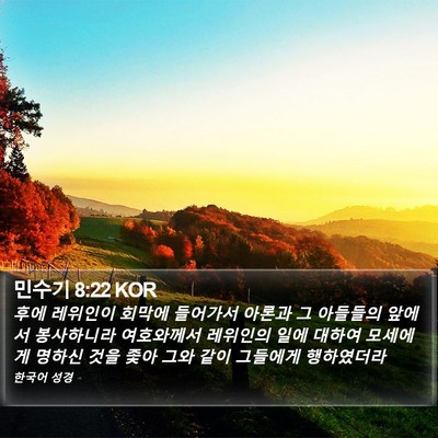 민수기 8:22 KOR Bible Verse Image