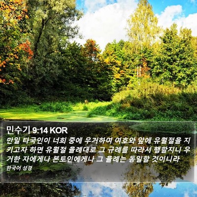민수기 9:14 KOR Bible Verse Image