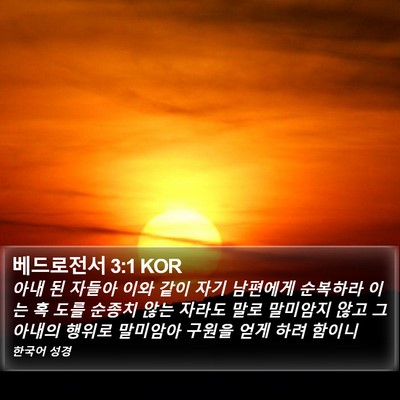 베드로전서 3:1 KOR Bible Verse Image