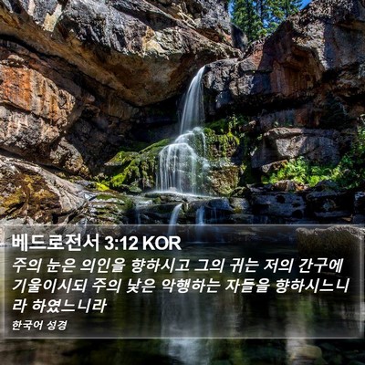 베드로전서 3:12 KOR Bible Verse Image