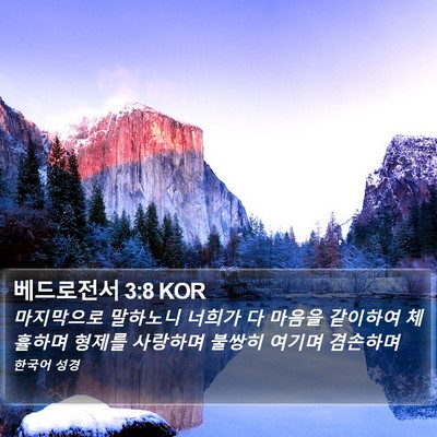 베드로전서 3:8 KOR Bible Verse Image