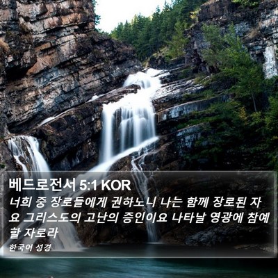 베드로전서 5:1 KOR Bible Verse Image