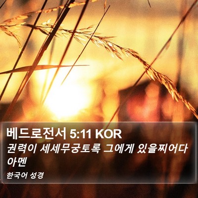 베드로전서 5:11 KOR Bible Verse Image