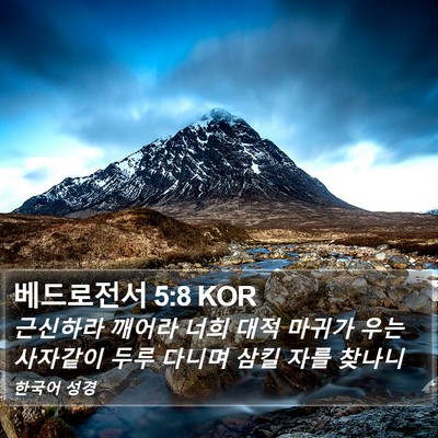 베드로전서 5:8 KOR Bible Verse Image