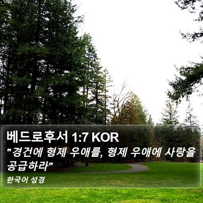 베드로후서 1:7 KOR Bible Verse Image