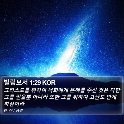 빌립보서 1:29 KOR Bible Verse Image