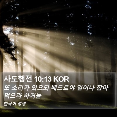 사도행전 10:13 KOR Bible Verse Image