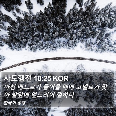 사도행전 10:25 KOR Bible Verse Image