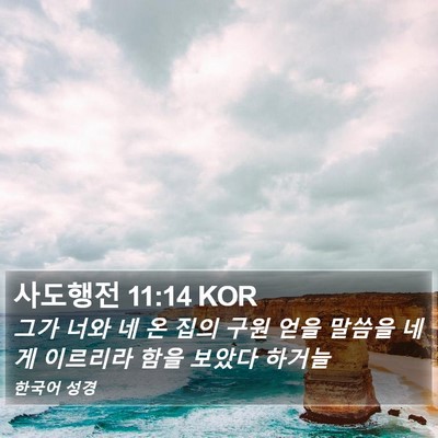 사도행전 11:14 KOR Bible Verse Image