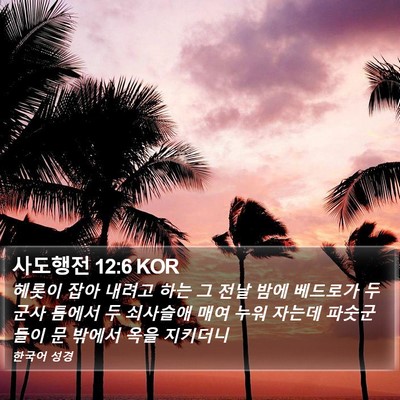 사도행전 12:6 KOR Bible Verse Image