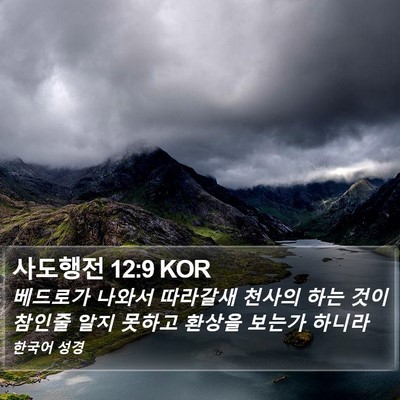사도행전 12:9 KOR Bible Verse Image