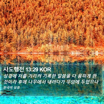 사도행전 13:29 KOR Bible Verse Image