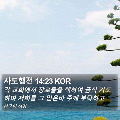 사도행전 14:23 KOR Bible Verse Image