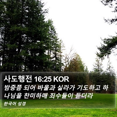 사도행전 16:25 KOR Bible Verse Image