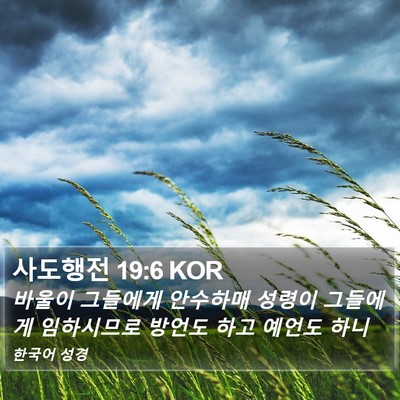 사도행전 19:6 KOR Bible Verse Image