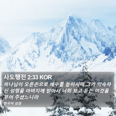 사도행전 2:33 KOR Bible Verse Image