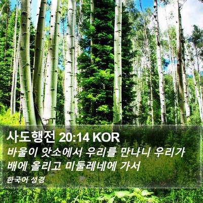 사도행전 20:14 KOR Bible Verse Image