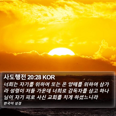 사도행전 20:28 KOR Bible Verse Image