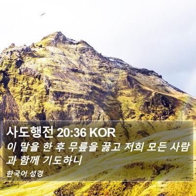 사도행전 20:36 KOR Bible Verse Image