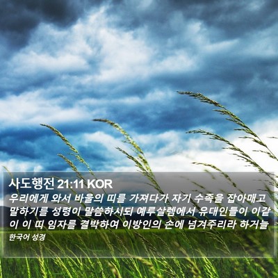 사도행전 21:11 KOR Bible Verse Image