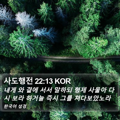 사도행전 22:13 KOR Bible Verse Image