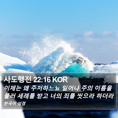 사도행전 22:16 KOR Bible Verse Image