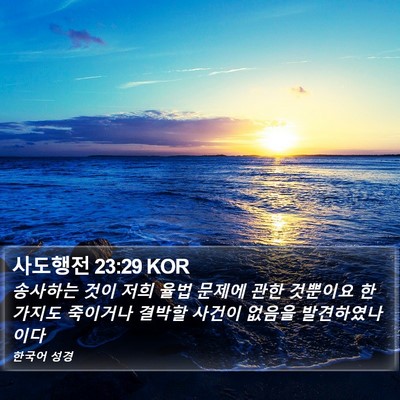 사도행전 23:29 KOR Bible Verse Image