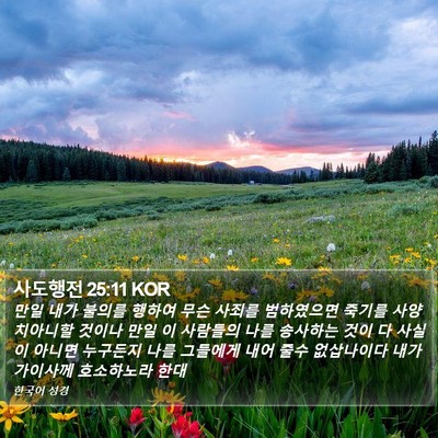사도행전 25:11 KOR Bible Verse Image