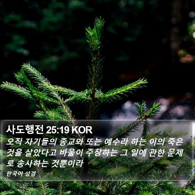 사도행전 25:19 KOR Bible Verse Image
