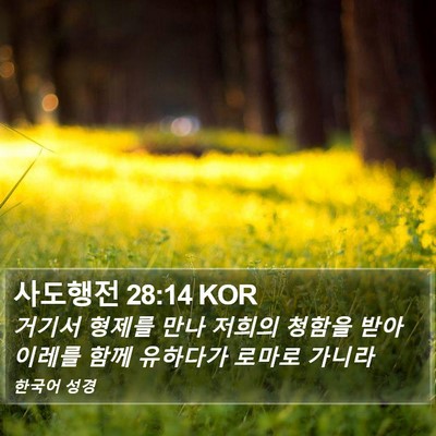사도행전 28:14 KOR Bible Verse Image