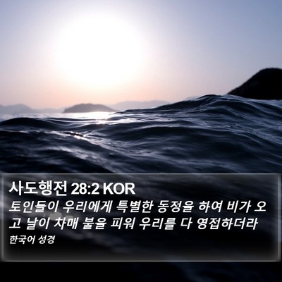사도행전 28:2 KOR Bible Verse Image