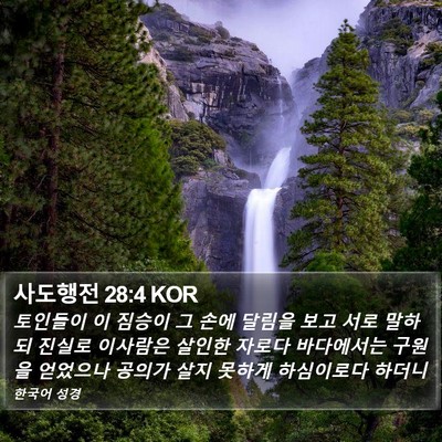 사도행전 28:4 KOR Bible Verse Image