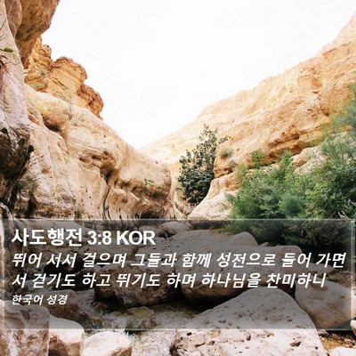 사도행전 3:8 KOR Bible Verse Image
