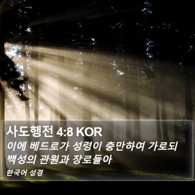 사도행전 4:8 KOR Bible Verse Image
