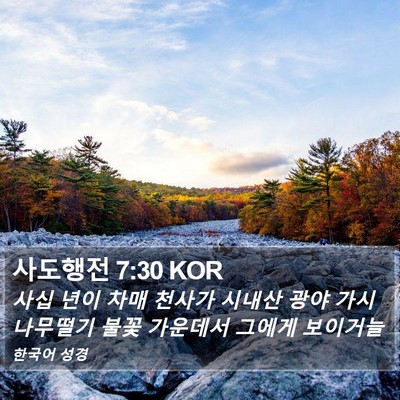 사도행전 7:30 KOR Bible Verse Image