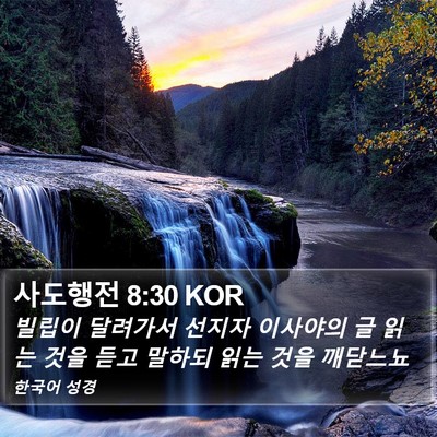 사도행전 8:30 KOR Bible Verse Image