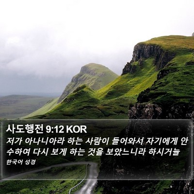 사도행전 9:12 KOR Bible Verse Image