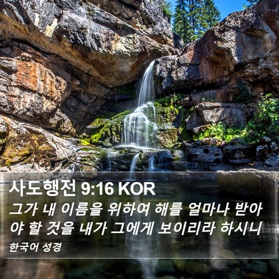 사도행전 9:16 KOR Bible Verse Image
