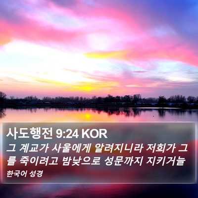 사도행전 9:24 KOR Bible Verse Image