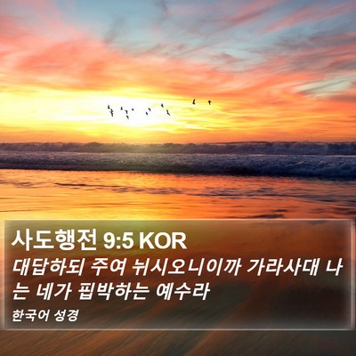 사도행전 9:5 KOR Bible Verse Image