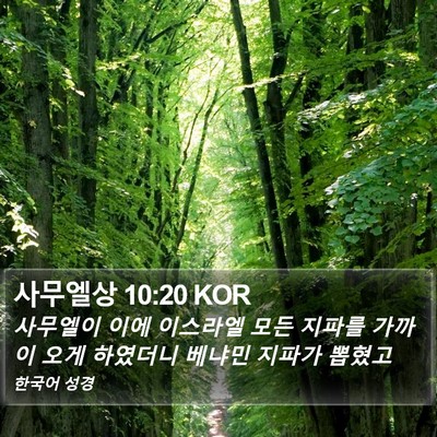 사무엘상 10:20 KOR Bible Verse Image