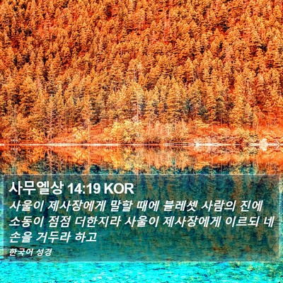 사무엘상 14:19 KOR Bible Verse Image