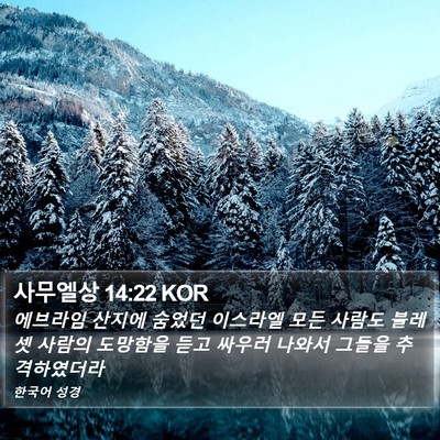 사무엘상 14:22 KOR Bible Verse Image