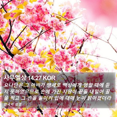 사무엘상 14:27 KOR Bible Verse Image