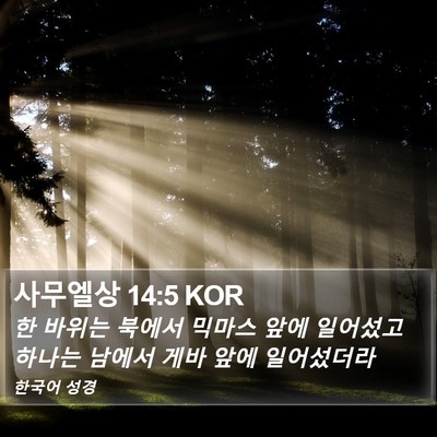 사무엘상 14:5 KOR Bible Verse Image